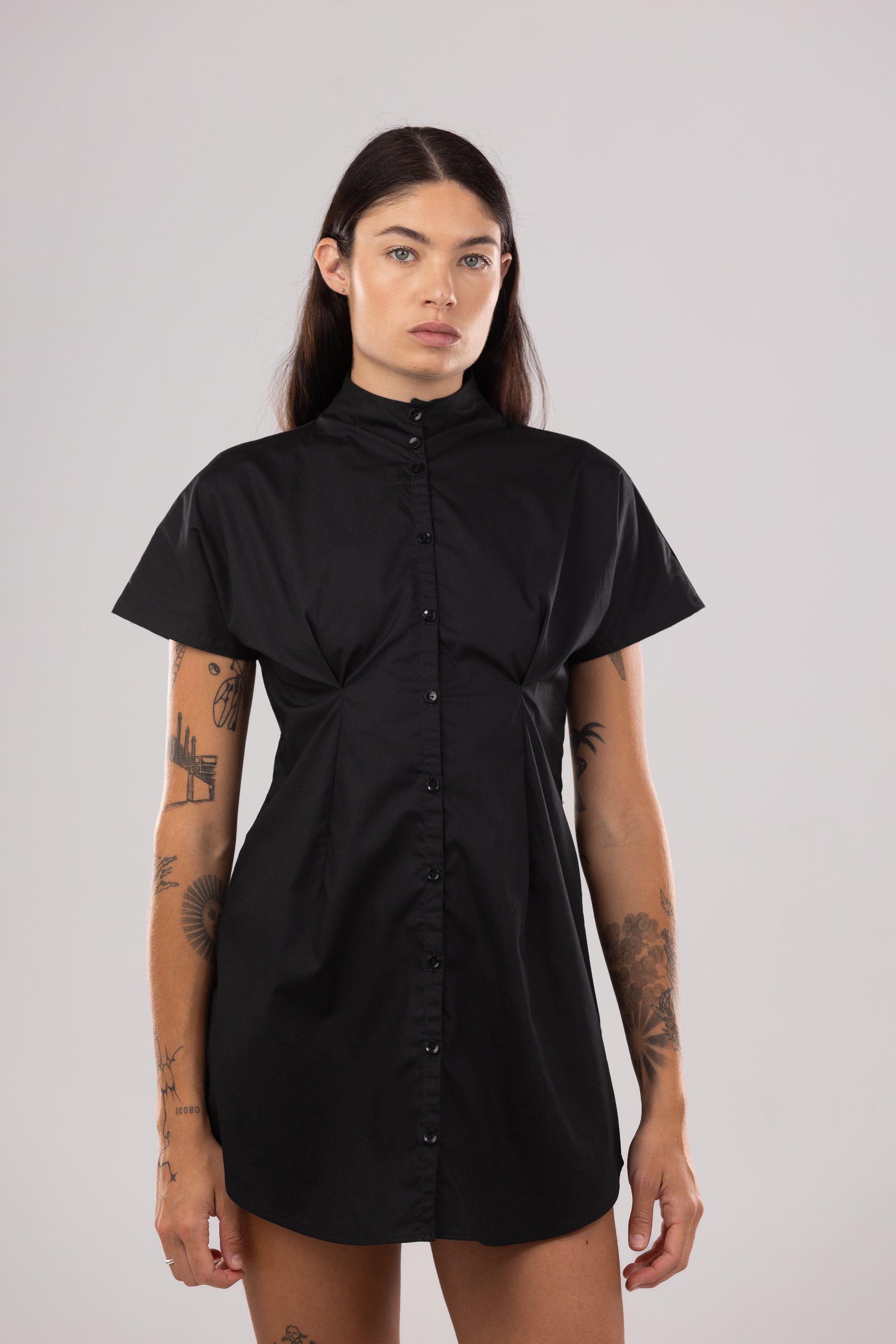 Vestido Camisero Manga Corta