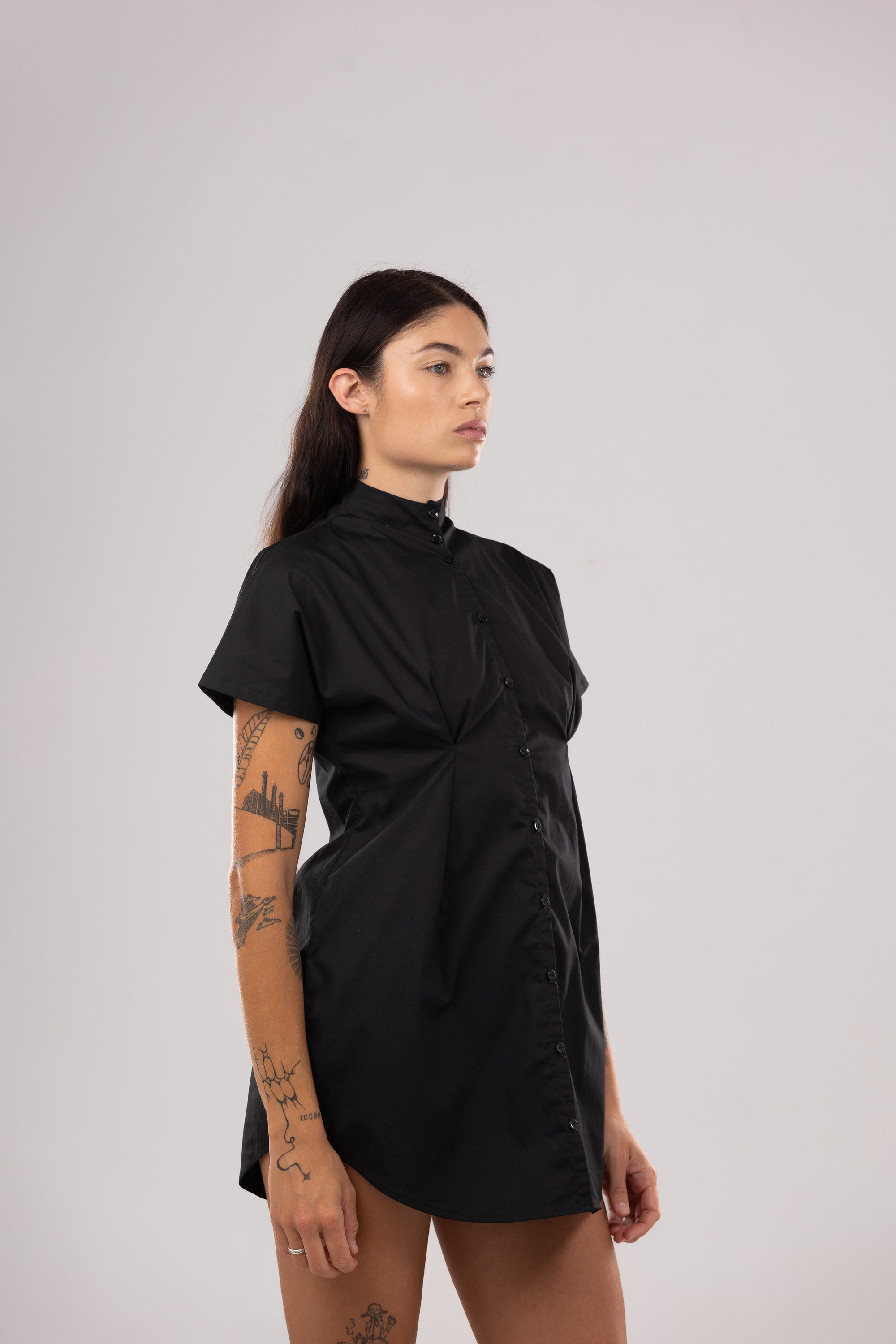 Vestido Camisero Manga Corta